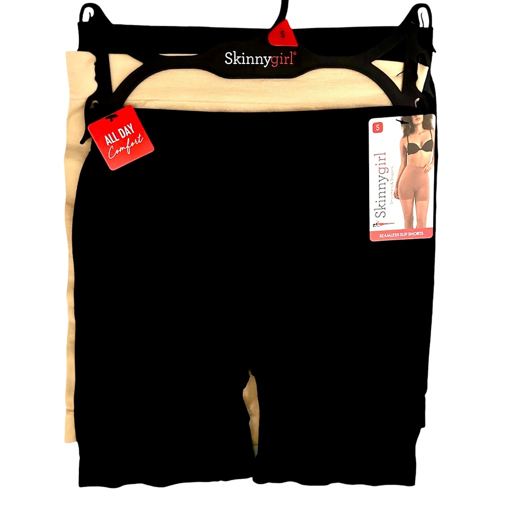 Skinnygirl 3 Pc Seamless Slip Shorts  Size Small (2 Black & 1 Tan  NWT